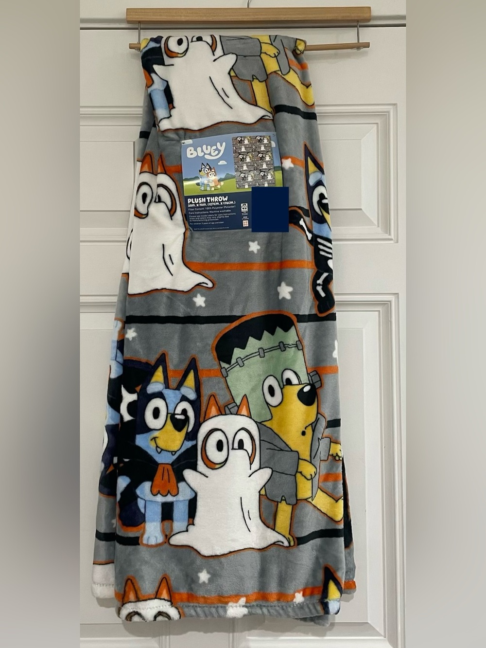 Bluey Halloween Plush Throw Blanket and Hand Towel Bundle